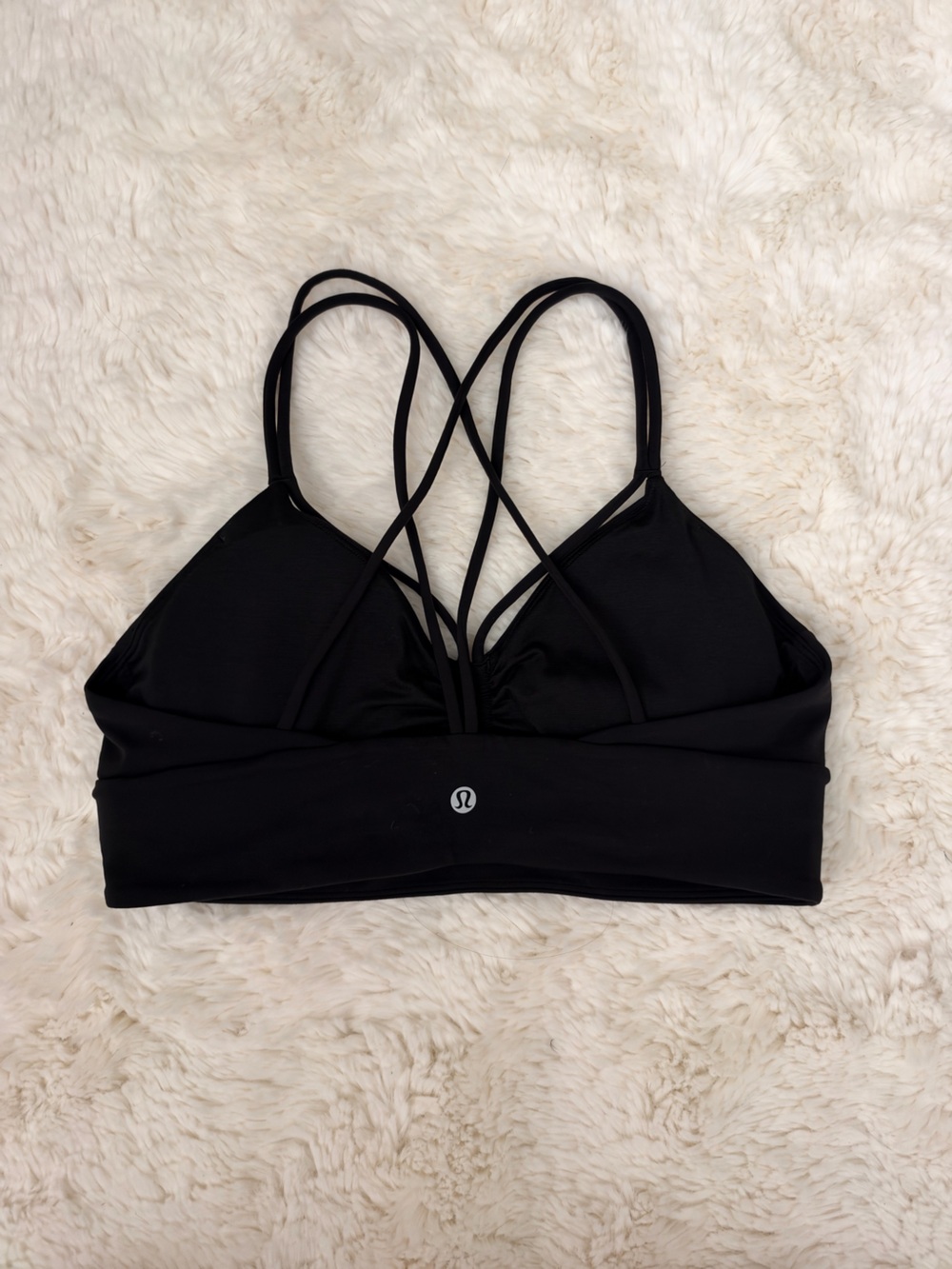Lululemon strappy sports bra black size 10